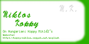 miklos koppy business card